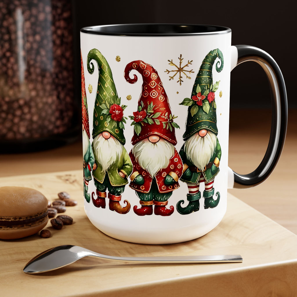 Gnome Christmas Mug, Gnome Coffee Mug, Holiday Gnome Cup, Gnome Lover Gift, Kitchen Decor Gnome Coffee Cup, Trendy Mug, Xmas Gift Mug 15oz