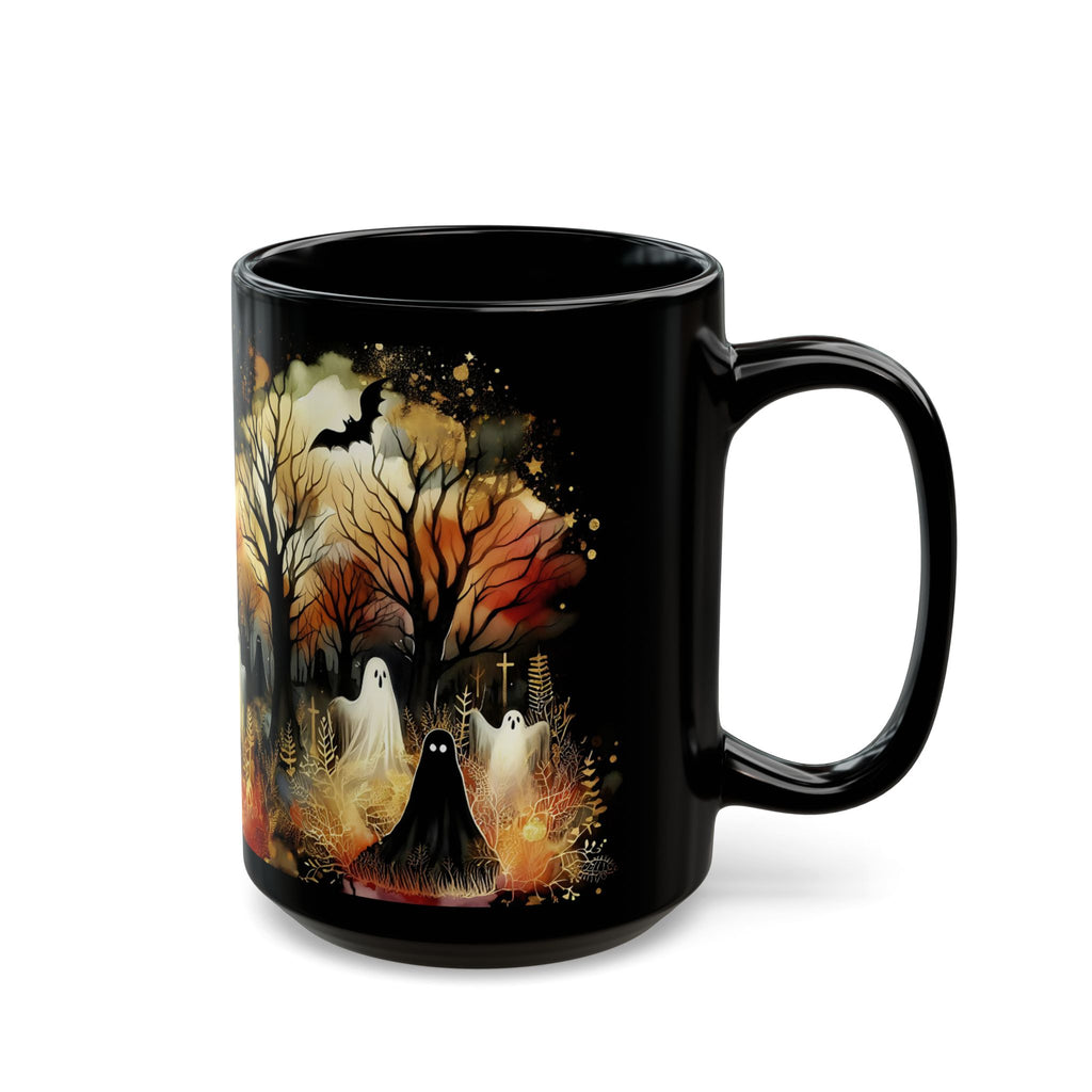 Halloween Haunted Forest Coffee Mug, Unique Halloween Gift, Spooky Witchy Cup, Halloween Cup, Vintage Style Halloween Mug, Ghost Mug 15oz