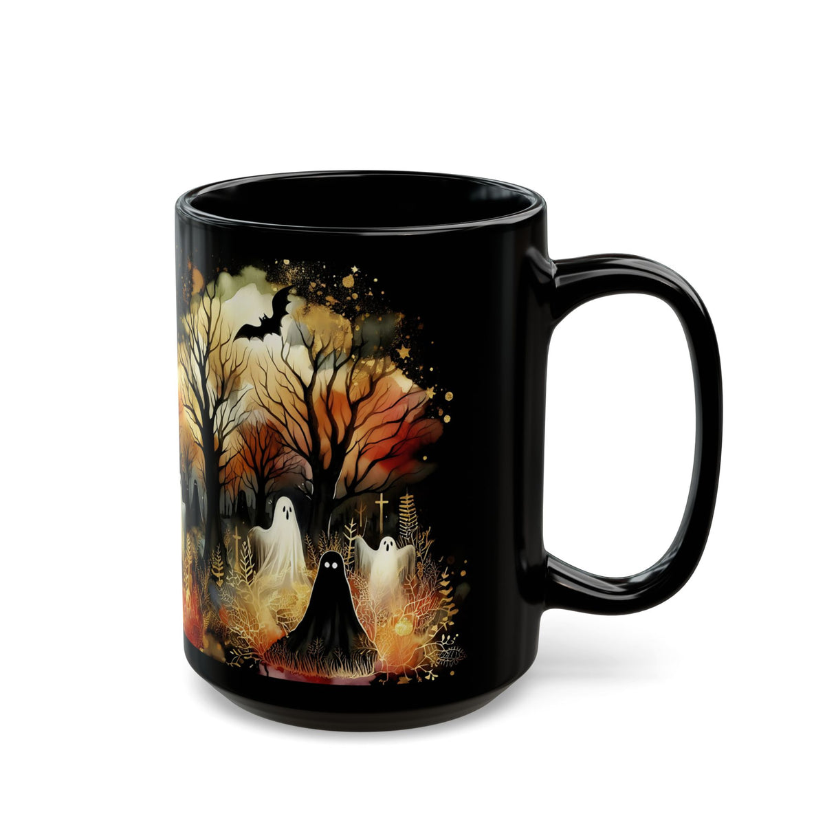 Halloween Haunted Forest Coffee Mug, Unique Halloween Gift, Spooky Witchy Cup, Halloween Cup, Vintage Style Halloween Mug, Ghost Mug 15oz