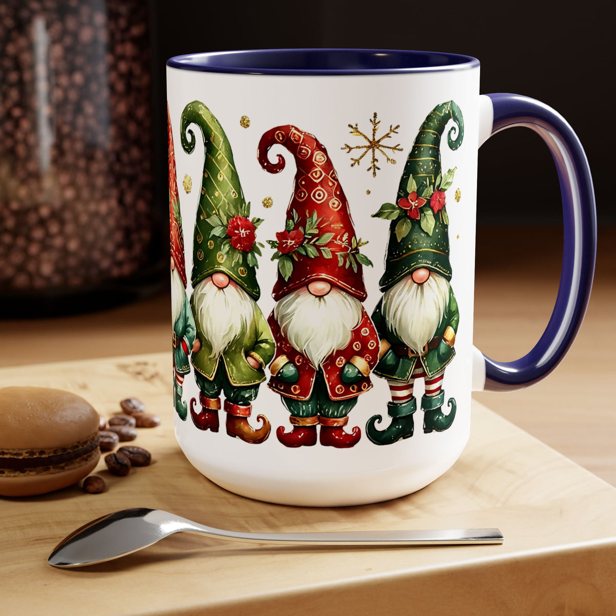 Gnome Christmas Mug, Gnome Coffee Mug, Holiday Gnome Cup, Gnome Lover Gift, Kitchen Decor Gnome Coffee Cup, Trendy Mug, Xmas Gift Mug 15oz