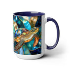Sea Turtle Mug, Stained Glass Style | Ocean Coffee Cup, Ocean Lover Cup 15oz