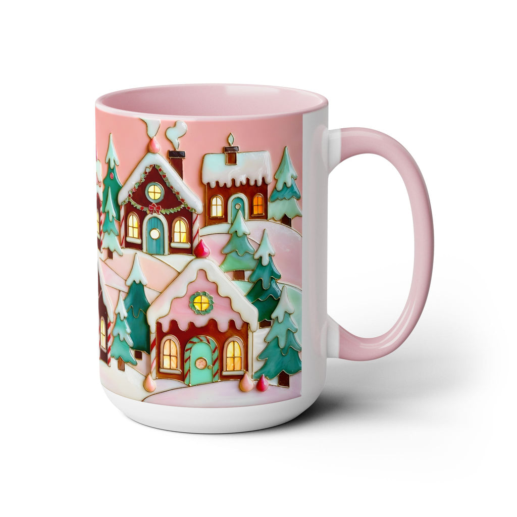 Pink Christmas Mug, Pinkmas Village Coffee Cup, Pink Christmas Town Mug 15oz, Cute Christmas Gift for Her