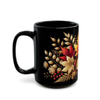 Fall Coffee Mug, Country Fall Autumn Mug, Maple Leaf Mug Pressed Flowers Leaves Style Mug Fall Colors Autumn Lover Gift Rustic Fall Mug 15oz