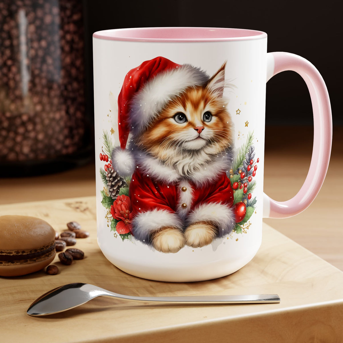 Meowy Christmas Mug, Santa Cat Mug, Cute Christmas Mug, Christmas Cats Mug, Cat Lover Gift, Cat Mom Gift, Holiday Mug, Christmas Mug 15oz