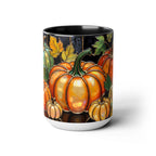 Pumpkin Mug, Fall Coffee Mug, Autumn Pumpkin Cup, Stained Glass Pumpkin Mug, Cozy Fall Gift, Thanksgiving Mug, Halloween Mug