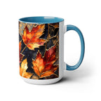 Autumn Leaves Mug, Fall Coffee Mug, Maple Leaf Mug, Stained Glass Style Mug, Thanksgiving Mug, Cozy Fall Gift, Autumn Coffee Cup