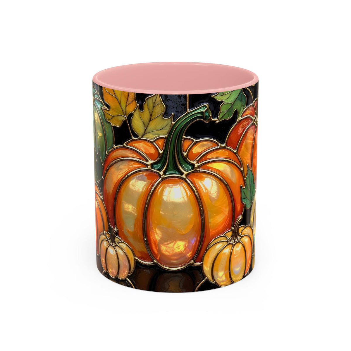 Pumpkin Mug, Fall Coffee Mug, Autumn Pumpkin Cup, Stained Glass Pumpkin Mug, Cozy Fall Gift, Thanksgiving Mug, Halloween Mug
