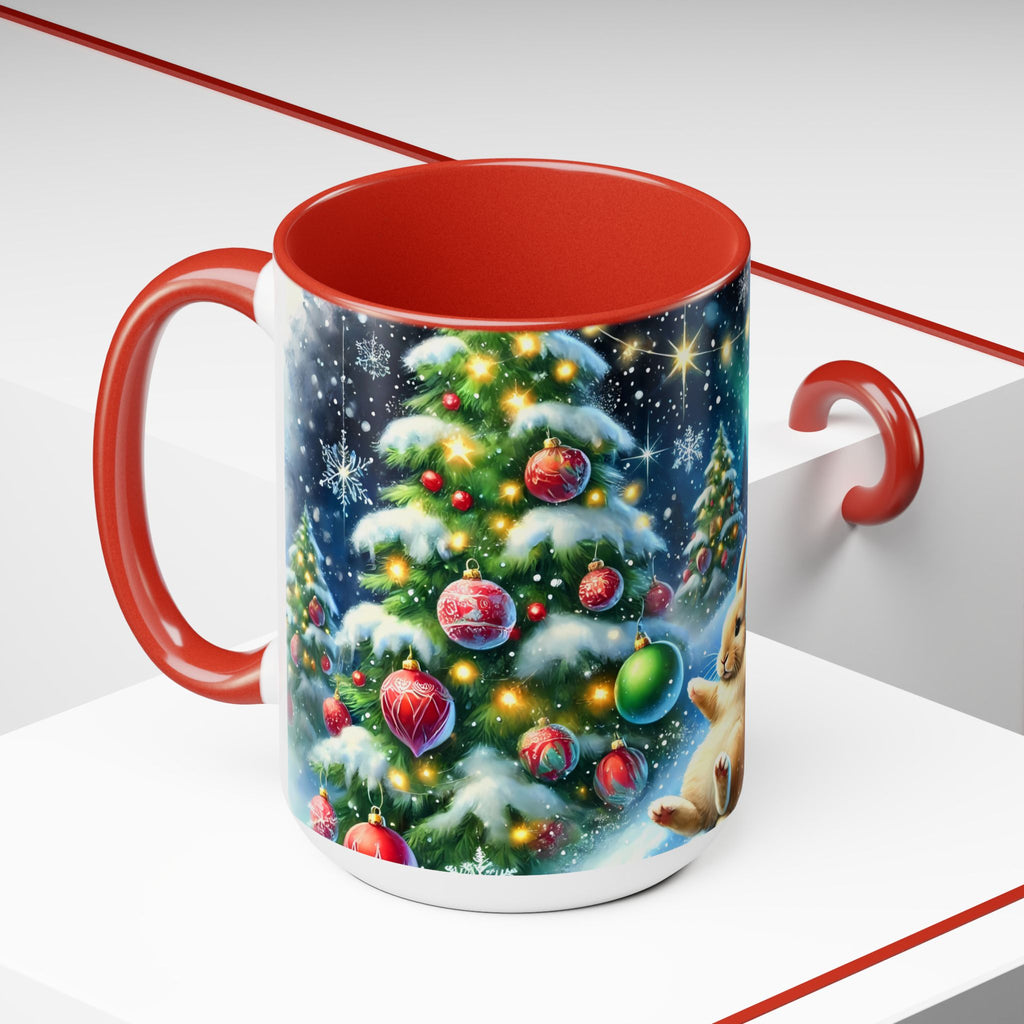 Christmas Bunny Mug, Bunny Holiday Mug, Bunny Coffee Cup, Winter Mug, Bunny Gifts, Merry Christmas Cup, Funny Coffee Mug, Kitchen Decor 15oz