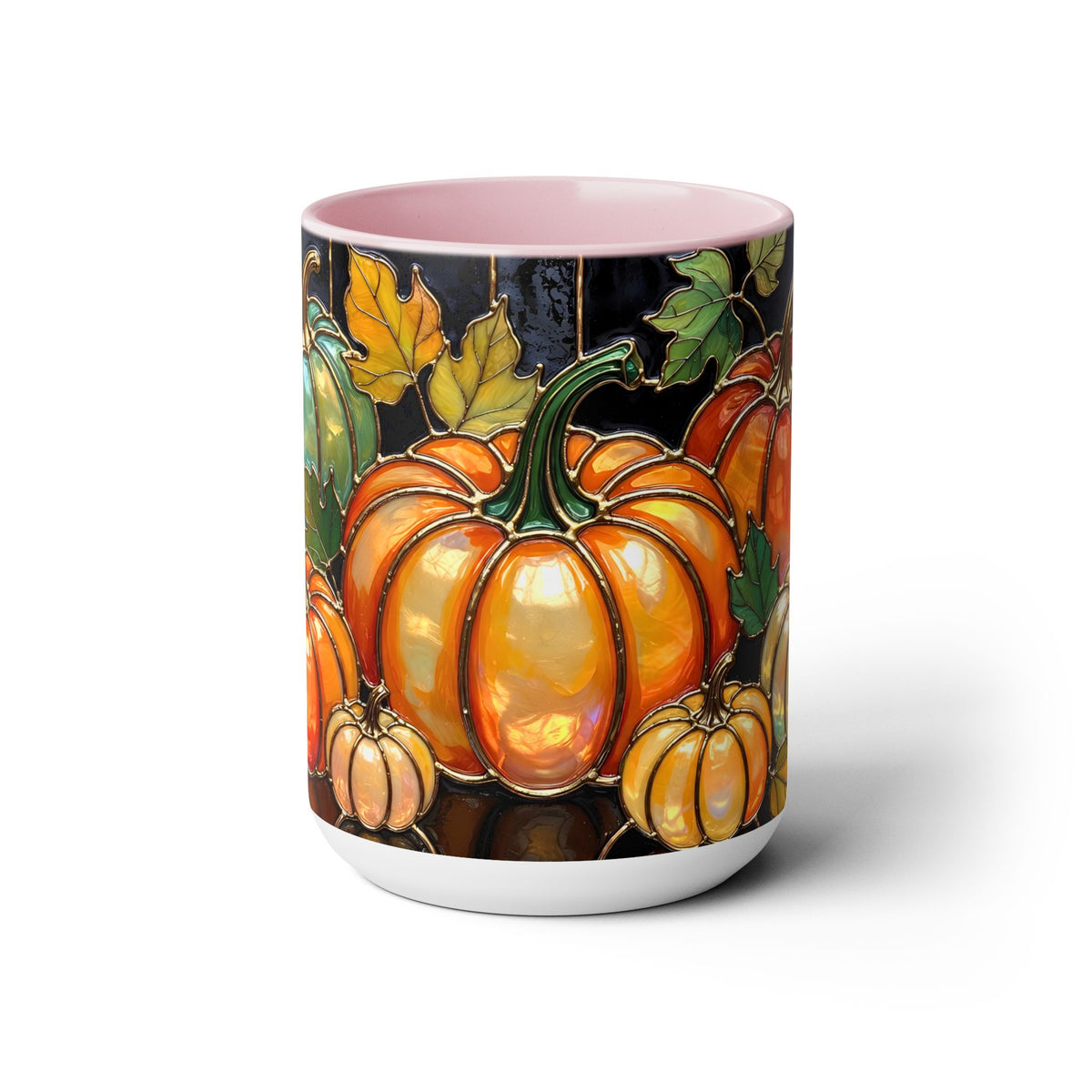 Pumpkin Mug, Fall Coffee Mug, Autumn Pumpkin Cup, Stained Glass Pumpkin Mug, Cozy Fall Gift, Thanksgiving Mug, Halloween Mug