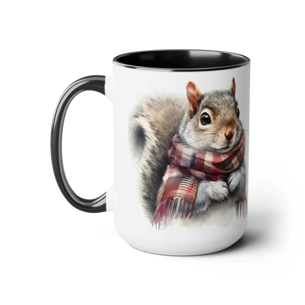Squirrel Mug, Mug for Squirrell Lovers, Funny Coffee Mug, Gift for Squirrell Lovers, Squirrell With Scarf, Christmas Mug, Ceramic Mug 15oz