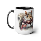 Squirrel Mug, Mug for Squirrell Lovers, Funny Coffee Mug, Gift for Squirrell Lovers, Squirrell With Scarf, Christmas Mug, Ceramic Mug 15oz