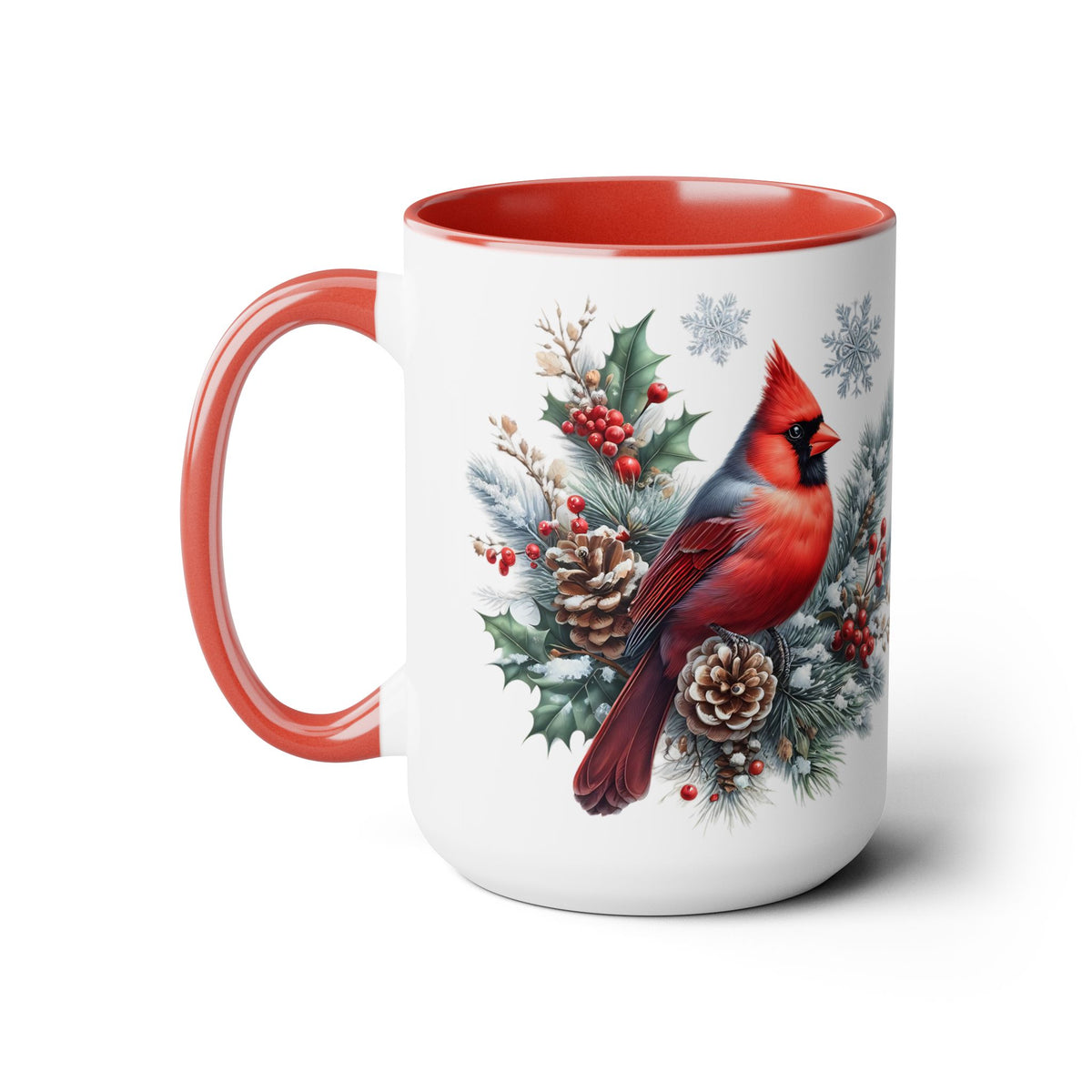 Cardinal Christmas Mug, Bird on Snowy Branch Mug, Bird Retro Christmas Mug, Cottagecore Mug, Christmas Movie Mug Christmas Kitchen Mug 15oz