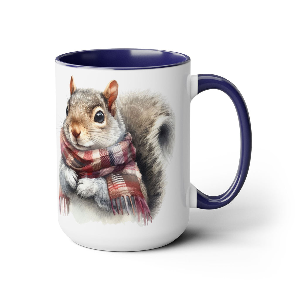 Squirrel Mug, Mug for Squirrell Lovers, Funny Coffee Mug, Gift for Squirrell Lovers, Squirrell With Scarf, Christmas Mug, Ceramic Mug 15oz
