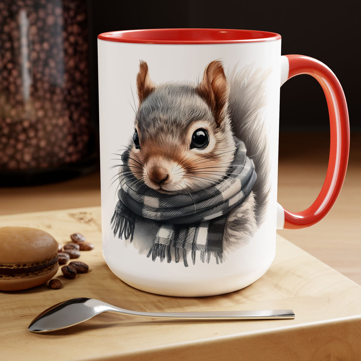 Squirrel Mug, Mug for Squirrell Lovers, Funny Coffee Mug, Gift for Squirrell Lovers, Christmas Mug, Ceramic Mug 15oz