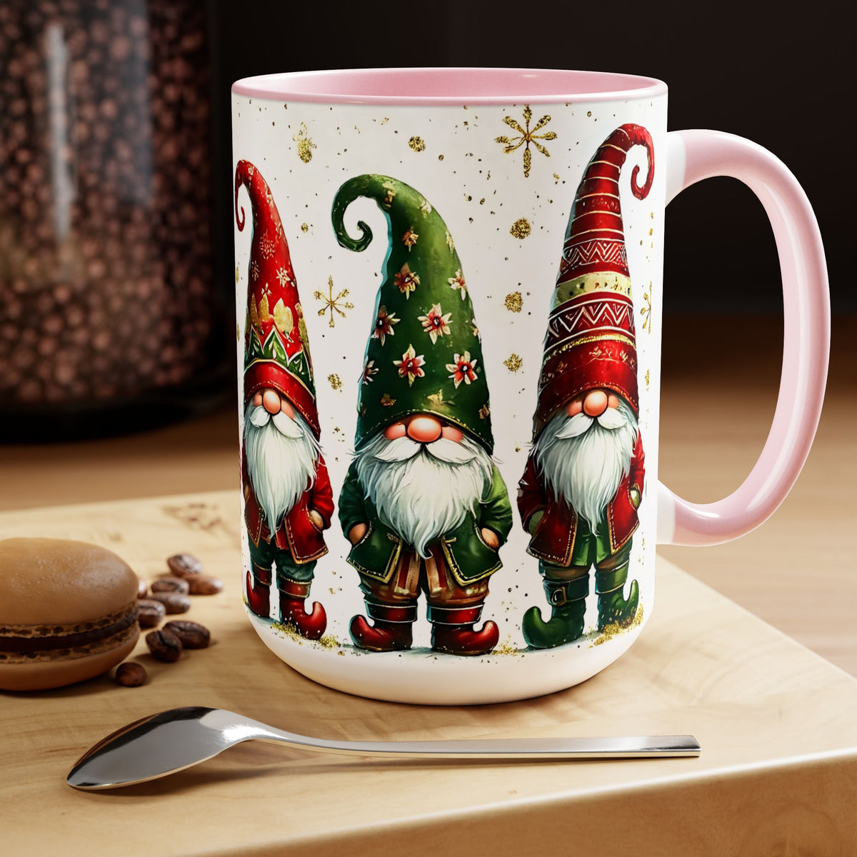 Gnome Christmas Mug, Gnome Coffee Mug, Holiday Gnome Cup, Gnome Lover Gift, Kitchen Decor Gnome Coffee Cup, Trendy Mug, Xmas Gift Mug 15oz