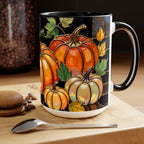 Pumpkin Mug, Fall Coffee Mug, Autumn Pumpkin Cup, Stained Glass Pumpkin Mug, Cozy Fall Gift, Thanksgiving Mug, Halloween Mug