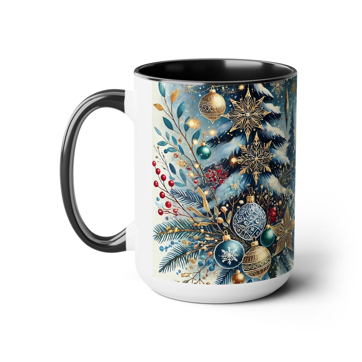 Festive Christmas Mug, Vintage Style Holiday Mug, Classic Christmas Tree Mug, Christmas Coffee Mug, Kitchen Decor Mug Forest Coffee Mug 15oz