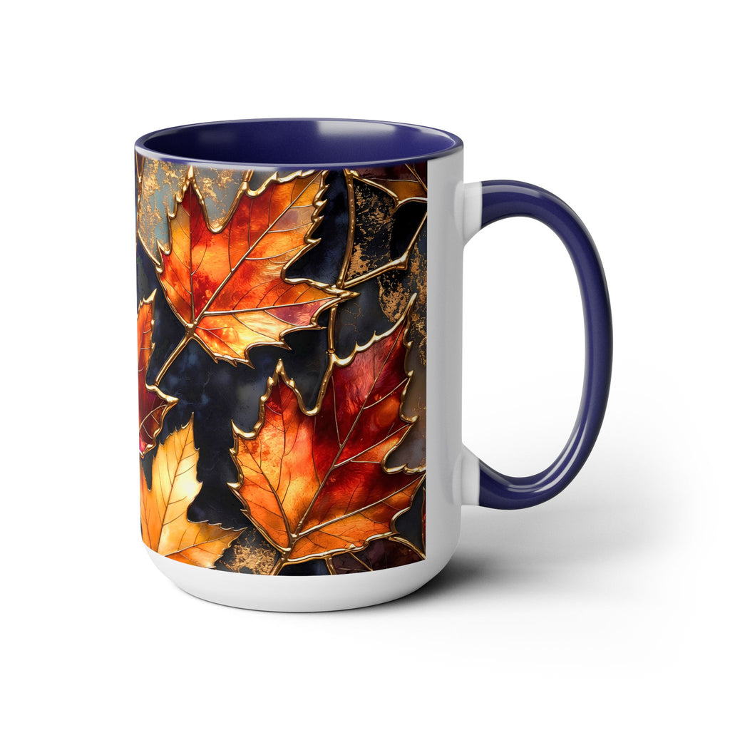 Autumn Leaves Mug, Fall Coffee Mug, Maple Leaf Mug, Stained Glass Style Mug, Thanksgiving Mug, Cozy Fall Gift, Autumn Coffee Cup