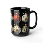 Christmas Ornaments Ceramic Mug, Holiday Coffee Cup, Festive Christmas Tea Cup, Festive Winter Drinkware, Xmas Decor Gift Idea 11oz, 15oz
