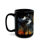 Halloween Mug, Halloween Haunted House Coffee Mug, Unique Halloween Gift, Witchy Halloween Cup, Vintage Style Halloween Mug, Ghost Mug 15oz