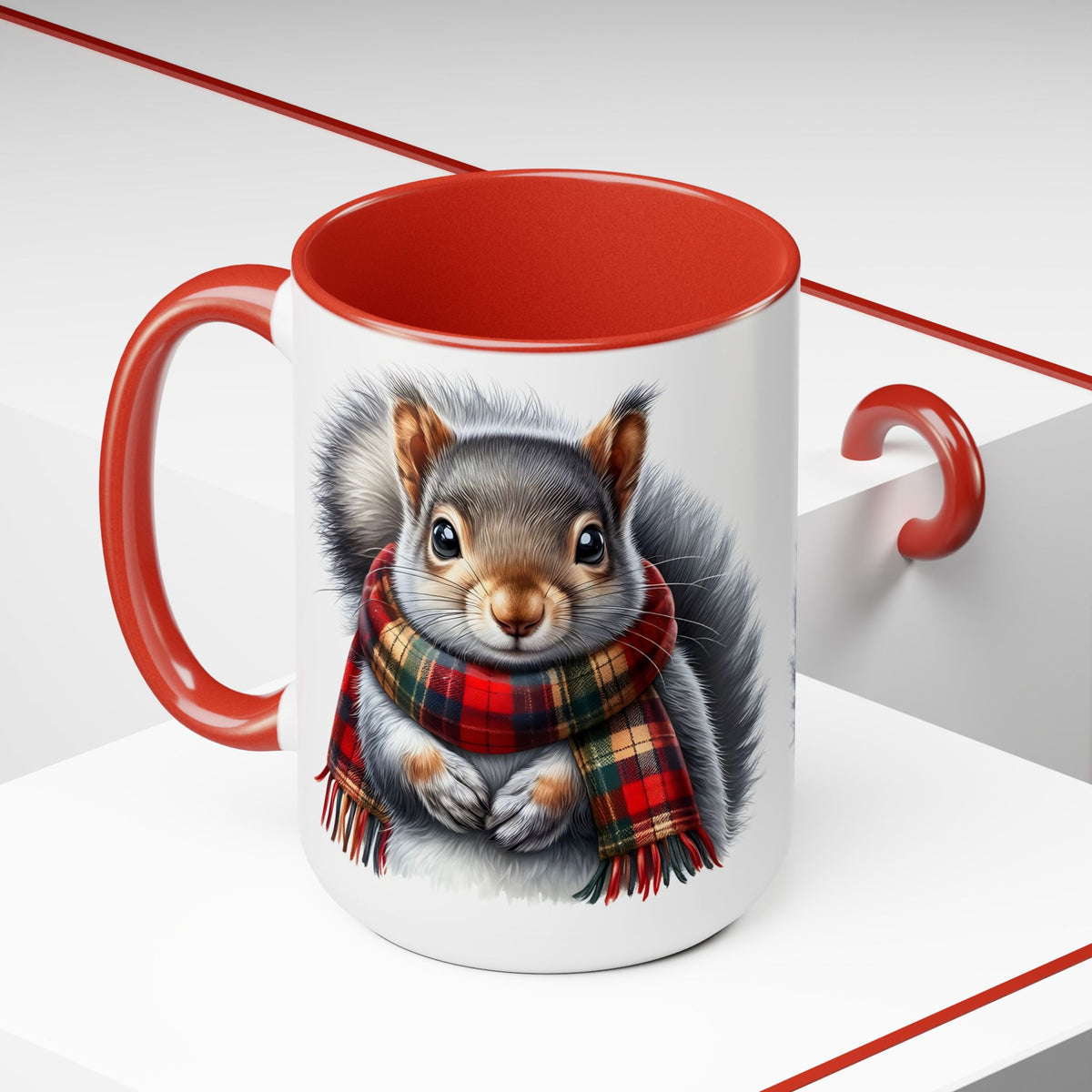 Squirrel Mug, Mug for Squirrell Lovers, Funny Coffee Mug, Gift for Squirrell Lovers, Squirrell With Scarf Mug, Christmas Mug Winter Mug 15oz