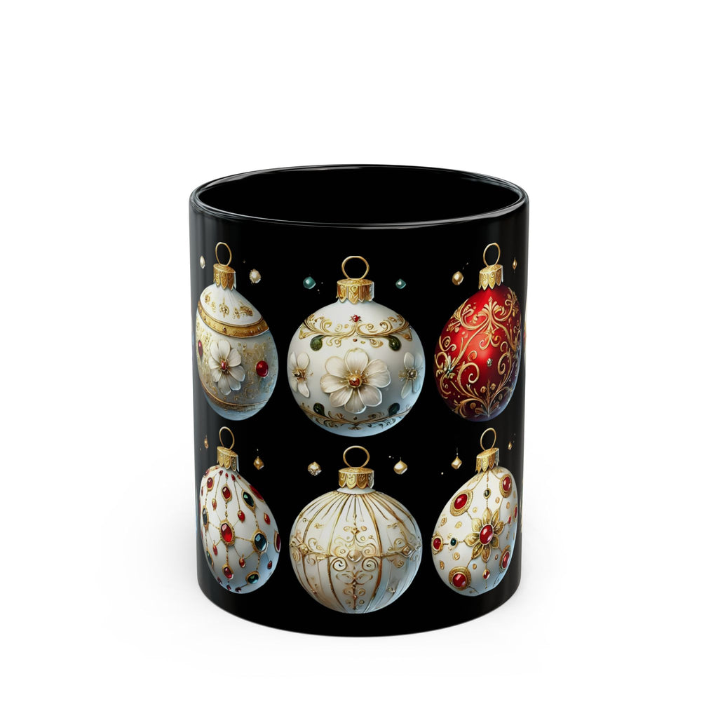 Christmas Ornaments Ceramic Mug, Holiday Coffee Cup, Festive Christmas Tea Cup, Festive Winter Drinkware, Xmas Decor Gift Idea 11oz, 15oz
