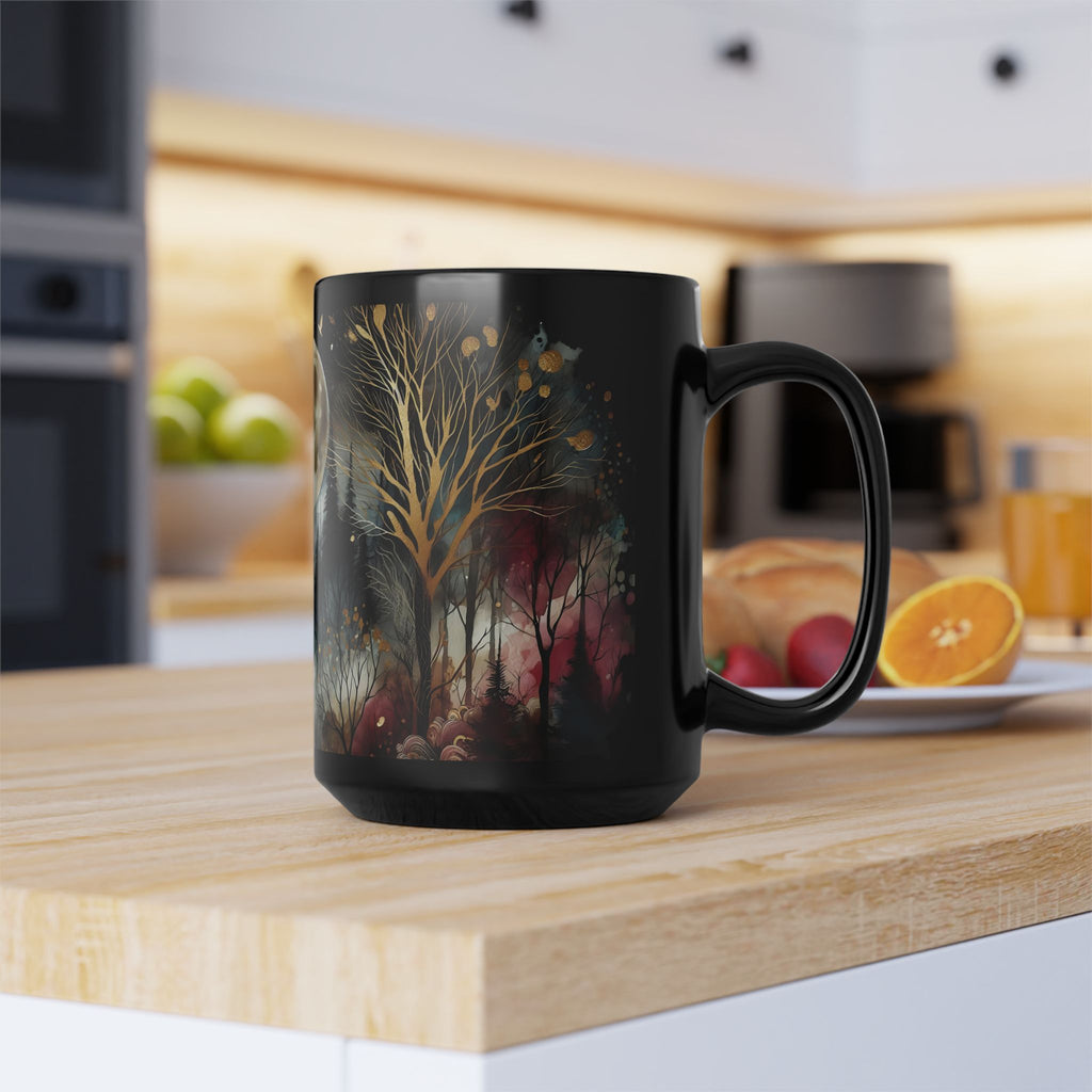 Witchy Moon Mug, Mystical Night Coffee Mug, Dark Forest Mug, Gothic Forest Dark Academia Mug, Mystical Forest Coffee Cup, Halloween Cup 15oz