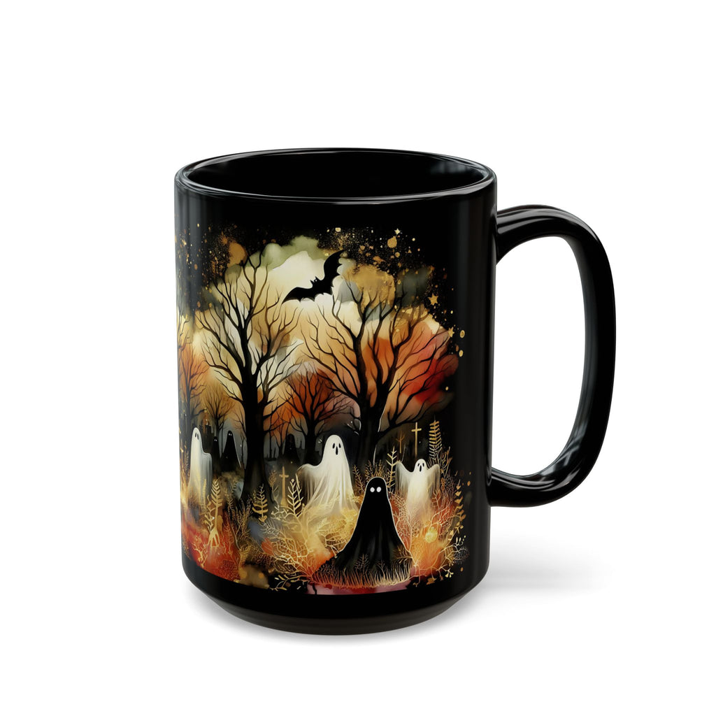 Halloween Haunted Forest Coffee Mug, Unique Halloween Gift, Spooky Witchy Cup, Halloween Cup, Vintage Style Halloween Mug, Ghost Mug 15oz