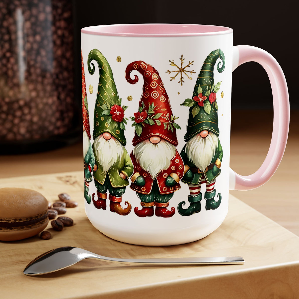 Gnome Christmas Mug, Gnome Coffee Mug, Holiday Gnome Cup, Gnome Lover Gift, Kitchen Decor Gnome Coffee Cup, Trendy Mug, Xmas Gift Mug 15oz