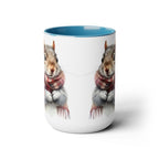 Squirrel Mug, Mug for Squirrell Lovers, Funny Coffee Mug, Gift for Squirrell Lovers, Squirrell With Scarf, Christmas Mug, Ceramic Mug 15oz
