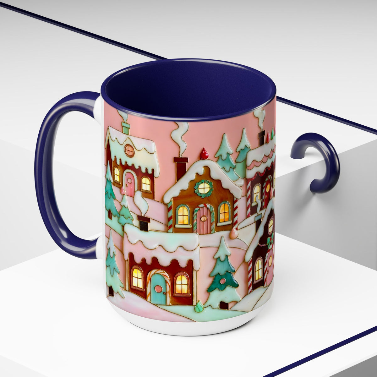 Pink Christmas Mug, Pinkmas Village Coffee Cup, Pink Christmas Town Mug 15oz, Cute Christmas Gift for Her