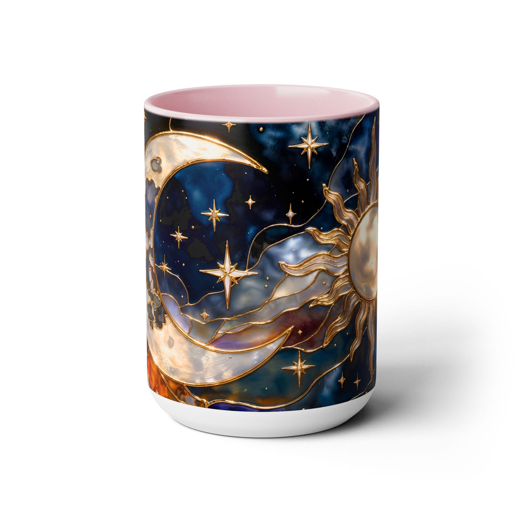 Celestial Sun Moon Mug, Stained Glass Style Coffee Mug, Moon & Sun Mug, Witchy Gift Mug, Astrology Mug, Dark Academia Cup, Gothic Cup