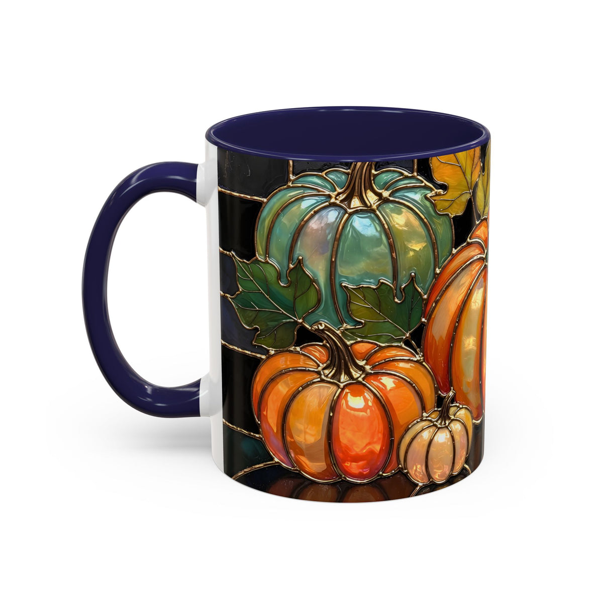 Pumpkin Mug, Fall Coffee Mug, Autumn Pumpkin Cup, Stained Glass Pumpkin Mug, Cozy Fall Gift, Thanksgiving Mug, Halloween Mug
