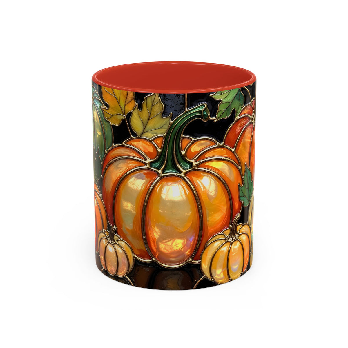 Pumpkin Mug, Fall Coffee Mug, Autumn Pumpkin Cup, Stained Glass Pumpkin Mug, Cozy Fall Gift, Thanksgiving Mug, Halloween Mug