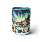 Christmas Village Mug, Christmas Cabin Mug, Merry Christmas Mug, Winter Mug, Unique Christmas Gift, Big Mug, Vintage Style Mug 15oz