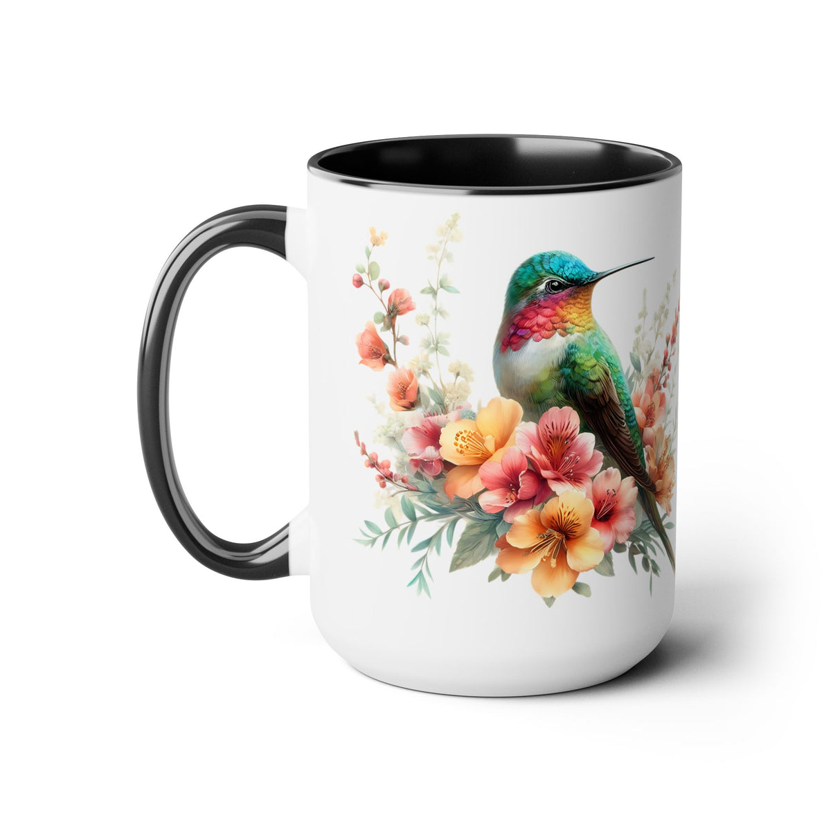 Hummingbird Mug, Hummingbird Bird Mug, Hummingbird Gifts for Women, Flower Hummingbird Mug, Bird Lover Gifts, Gift for Mom Mugs, 15oz