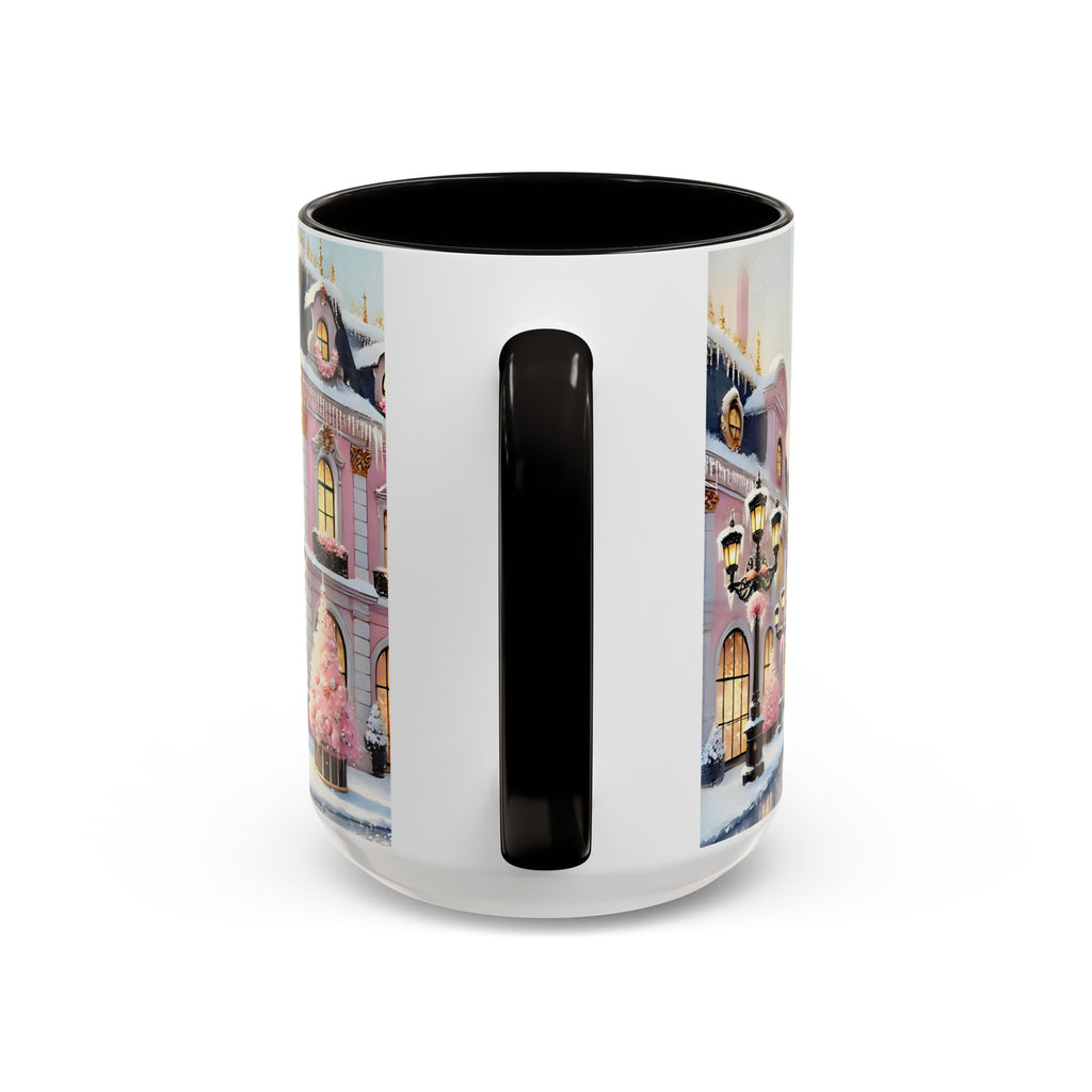 Pink Christmas Village Mug Christmas Movie Mug Christmas Coffee Mug Christmas Mug Aesthetic Mug Holiday Kitchen Decor Hot Coco Pink Mug 15oz