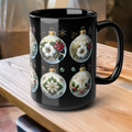 Christmas Mug, Christmas Ornaments Ceramic Mug, Holiday Coffee Cup, Festive Christmas Teacup, Winter Drinkware, Kitchen Decor Mug 15oz