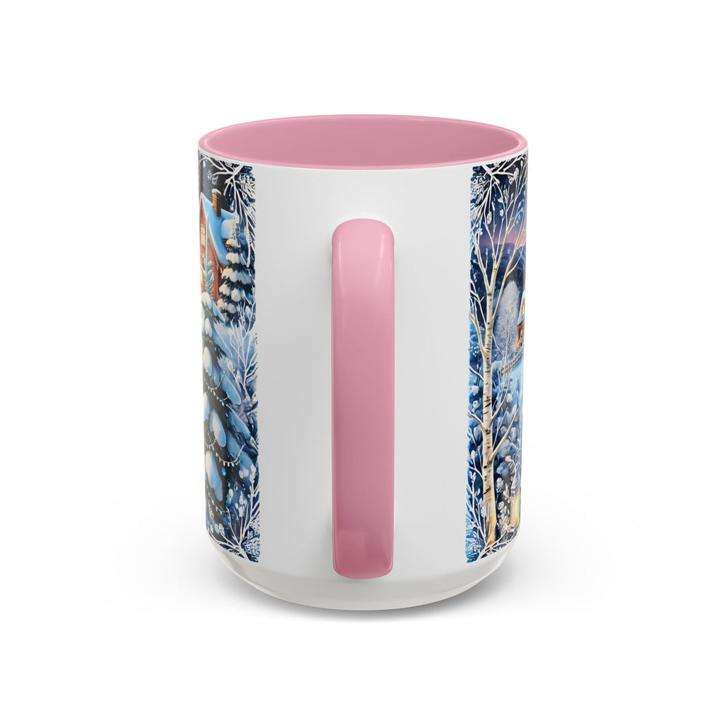 Christmas Mug, Christmas Nordic Village Mug, Christmas Cabin Mug, Aurora Winter Mug, Unique Christmas Gift, Big Mug, Vintage Style Mug 15oz
