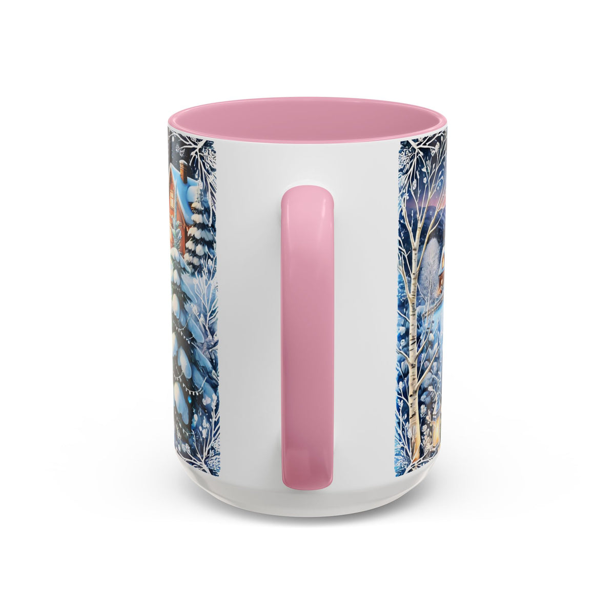 Christmas Mug, Christmas Nordic Village Mug, Christmas Cabin Mug, Aurora Winter Mug, Unique Christmas Gift, Big Mug, Vintage Style Mug 15oz