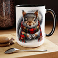 Squirrel Mug, Mug for Squirrell Lovers, Funny Coffee Mug, Gift for Squirrell Lovers, Squirrell With Scarf Mug, Christmas Mug Winter Mug 15oz