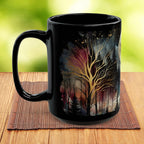 Witchy Moon Mug, Mystical Night Coffee Mug, Dark Forest Mug, Gothic Forest Dark Academia Mug, Mystical Forest Coffee Cup, Halloween Cup 15oz