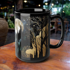 Dark Forest Mug, Mystical Night Coffee Mug, Witchy Moon Mug, Gothic Forest Dark Academia Mug, Mystical Forest Coffee Cup, Halloween Cup 15oz