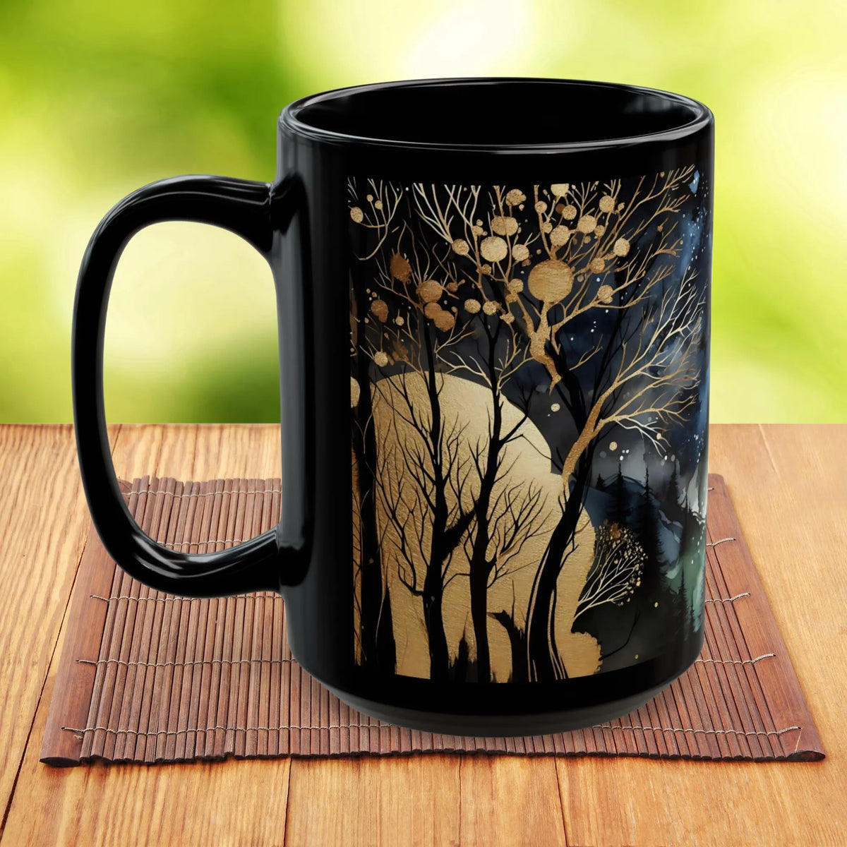 Dark Forest Mug, Mystical Night Coffee Mug, Witchy Moon Mug, Gothic Forest Dark Academia Mug, Mystical Forest Coffee Cup, Halloween Cup 15oz