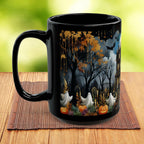 Halloween Haunted House Coffee Mug, Unique Halloween Gift, Spooky Witchy Cup, Halloween Cup, Vintage Style Halloween Mug, Ghost Mug 15oz