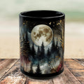 Witchy Moon Mug, Mystical Night Coffee Mug, Dark Forest Mug, Gothic Forest Dark Academia Mug, Mystical Forest Coffee Cup, Halloween Cup 15oz