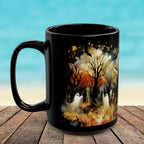 Halloween Haunted Forest Coffee Mug, Unique Halloween Gift, Spooky Witchy Cup, Halloween Cup, Vintage Style Halloween Mug, Ghost Mug 15oz