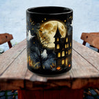 Halloween Mug, Halloween Haunted House Coffee Mug, Unique Halloween Gift, Witchy Halloween Cup, Vintage Style Halloween Mug, Ghost Mug 15oz