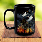Halloween Mug, Halloween Haunted House Coffee Mug, Unique Halloween Gift, Witchy Halloween Cup, Vintage Style Halloween Mug, Ghost Mug 15oz
