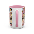 Pink Christmas Village Mug, Christmas Coffee Mug, Elegant Pastel Winter Village Ceramic Cup, Christmas Home Decor Kitchen, Winter Mug 15oz